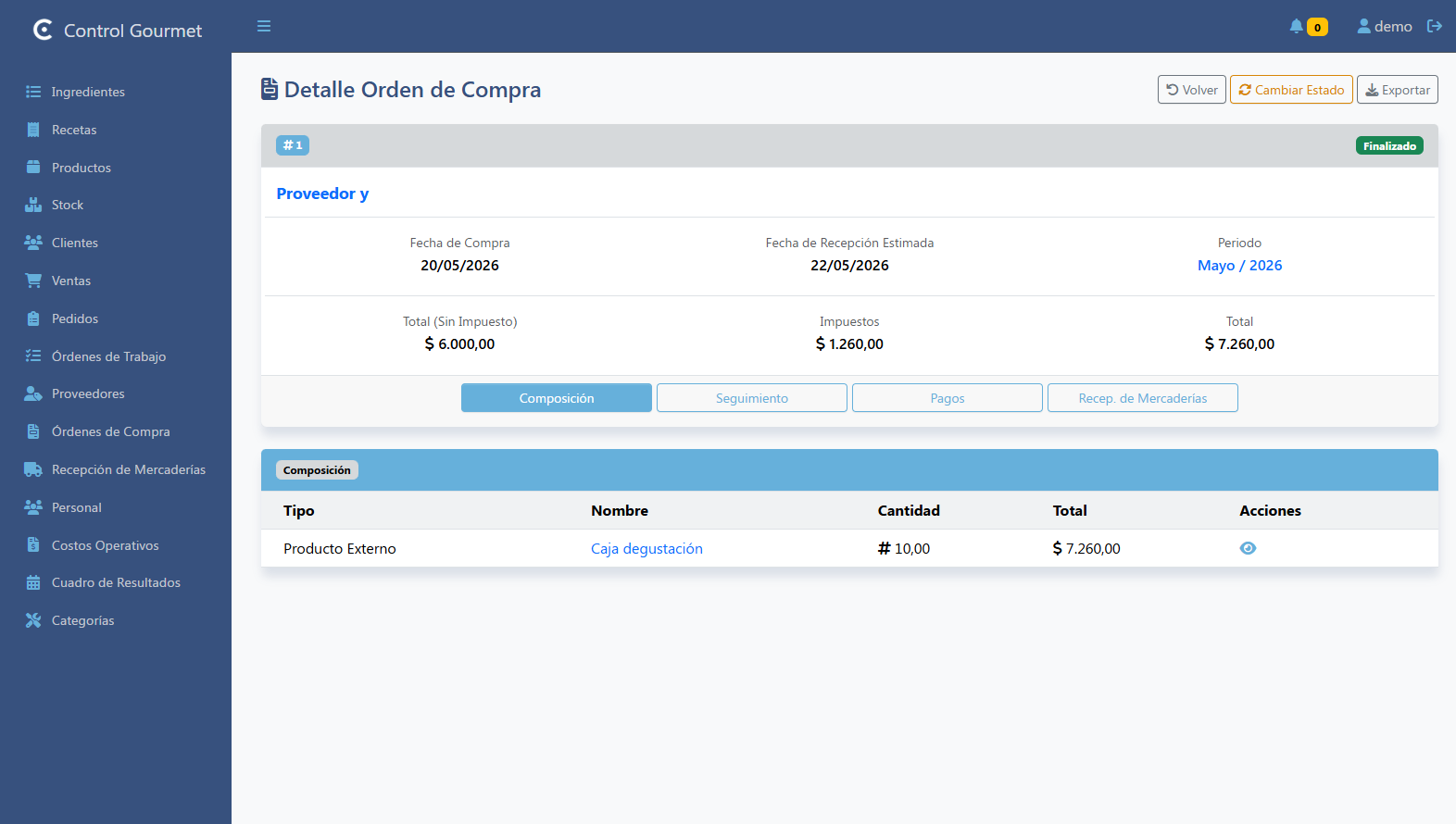 Detalle de Órdenes de Compra