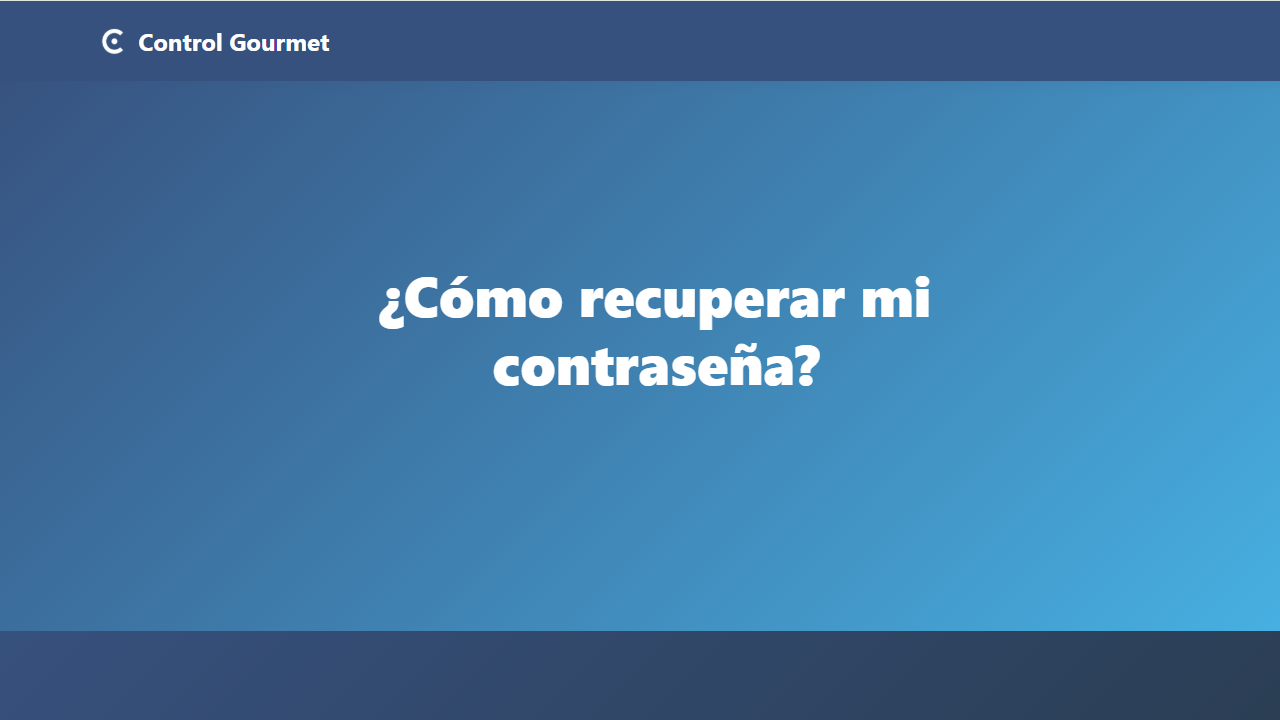 ¿Cómo recuperar mi contraseña?